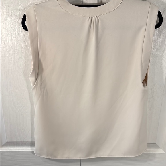 Anthropologie MELLODAY Cream Sleeveless Mandarin Collar Blouse - Picture 3 of 7